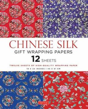 Chinese Silk Gift Wrapping Papers - 12 Sheets