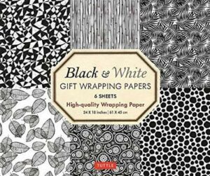 Black and White Gift Wrapping Papers - 6 sheets