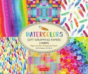 Rainbow Watercolors Gift Wrapping Papers - 6 sheets