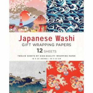 Japanese Washi Gift Wrapping Papers - 12 Sheets