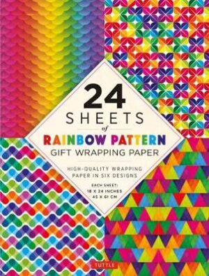 Rainbow Patterns Gift Wrapping Paper - 24 sheets